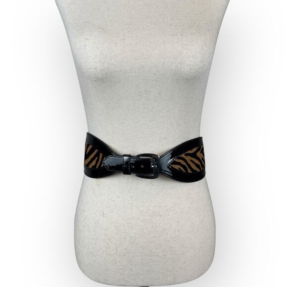 Zebra Print Wide Belt Size Small - Picture 2 of 10